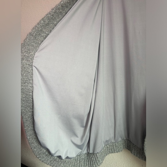 Tularosa Carmine Gray & White Stripe Chunky Knit Open Front Cardigan Sweater M - Picture 5 of 12